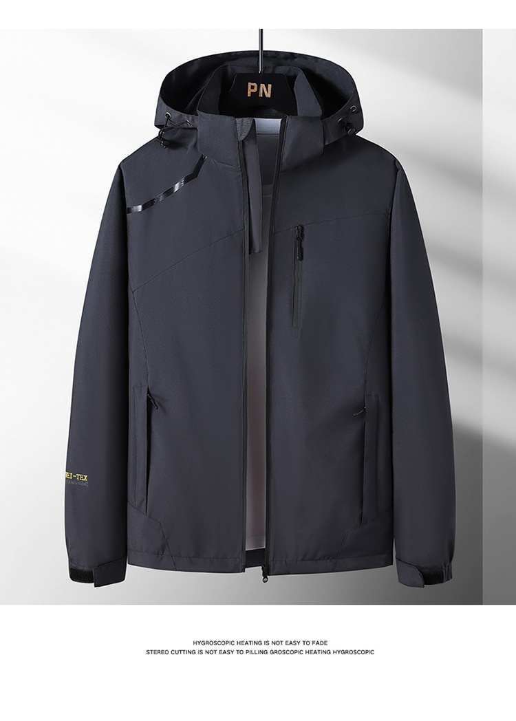 Giacca da uomo, antivento, impermeabile, con strato singolo, in morbida pelle, per alpinismo e sport all'aria aperta, taglie forti_voghion.com