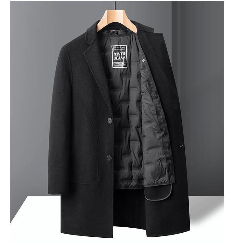 boy Boy Boy Double-Sided Wool Men's Mid-Length Autumn Winter Casual Thickened Suit Woolen Jacket New Style Trench Coat_voghion.com