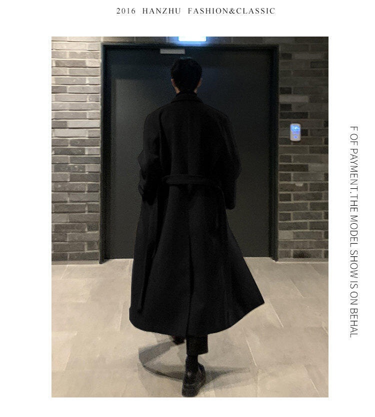 boy Boy Boy Wool Coat For Men, Over-the-Knee, Mid-Leth, Korean Trendy British Style, Winter Thickened Woolen Trench Coat, Extra_voghion.com
