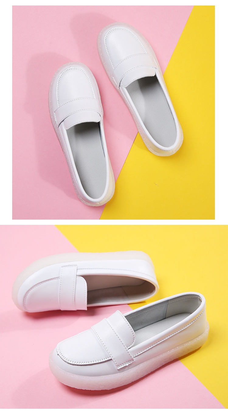 ShoeGlobe Nurse Echtleder, weiche Sohle, atmungsaktiv, ermüdungsfrei, flach, rutschfest, geruchshemmend, weiß, für den medizinischen Bereich_voghion.com