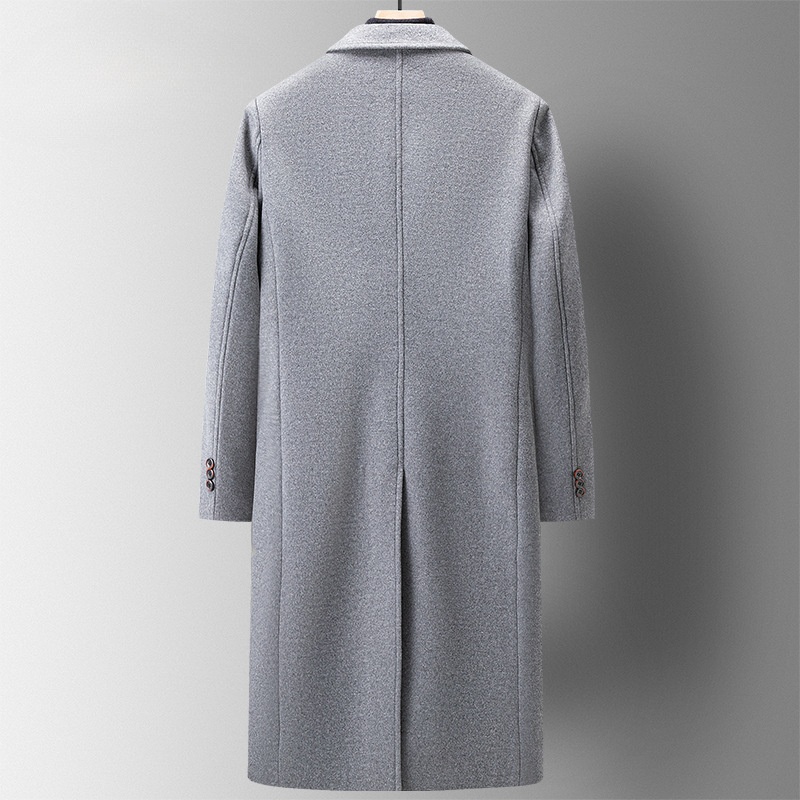 boy Boy Boy Cross-Border Autumn Winter New Double-Breasted Over-the-Knee Long Men's Thickened Wool Trench Coat Woolen Jacket_voghion.com