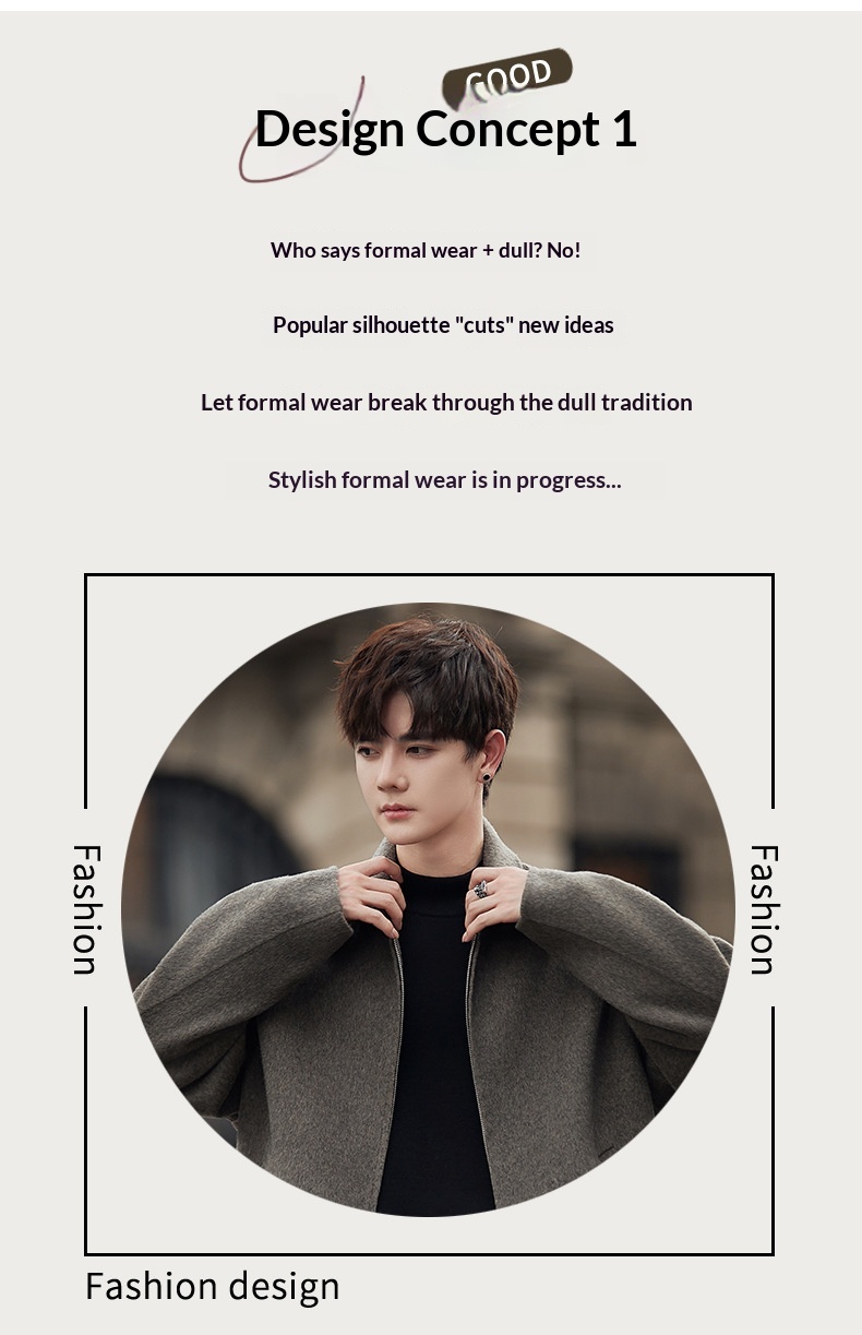 boy Boy Boy Men Autumn Winter New Korean Style Trendy Short High-End Wool Men's Jacket Top Coat_voghion.com