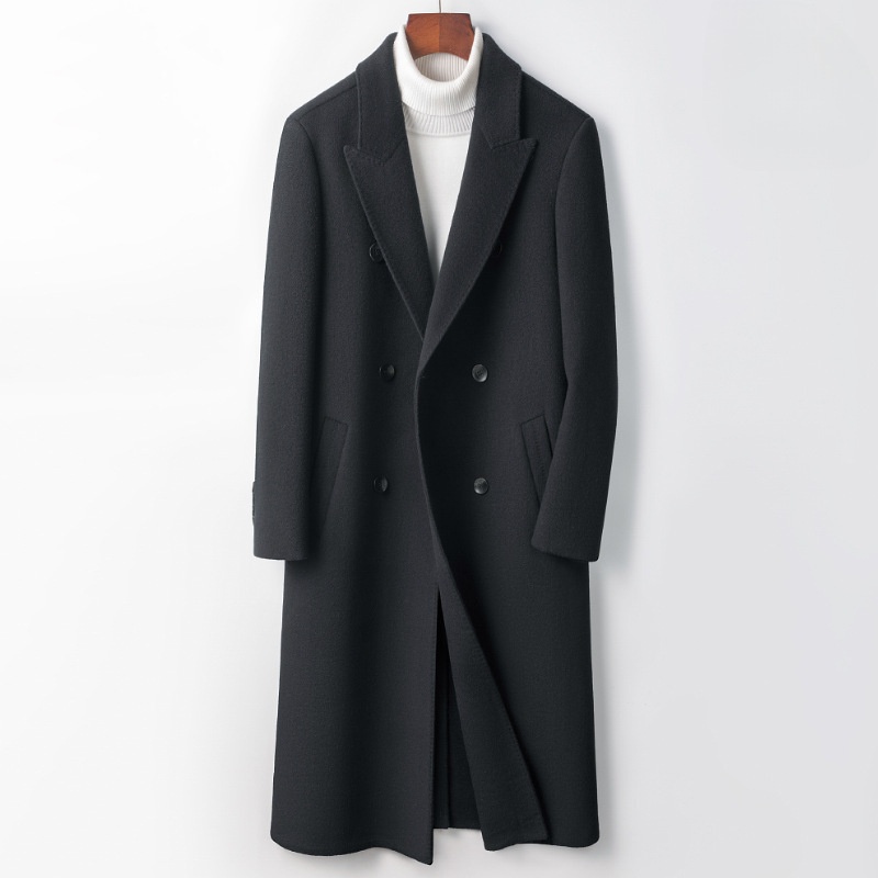 boy Boy Boy Cross-Border Full Men 2023 Autumn Winter Business Men's Mid-Length Over-the-Knee Double-Sided Wool Coat Outerwear_voghion.com