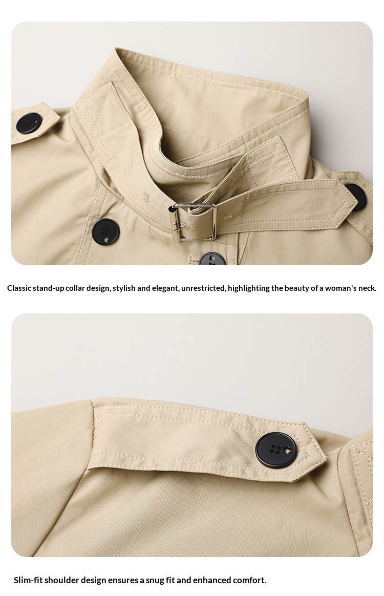 Women's Clothing Women's Clothing Women's Clothing Women's Clothing British Style Petite Short Jacket Trench Coat Casual Elegant Autumn New Korean_voghion.com