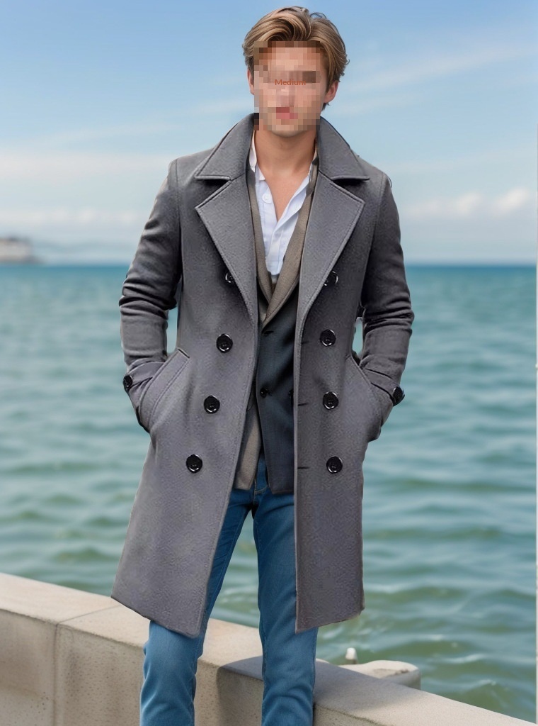 boy Boy Boy 2025 European Size Autumn Winter Men's Wool Coat Double Breasted Long Woolen Overcoat_voghion.com