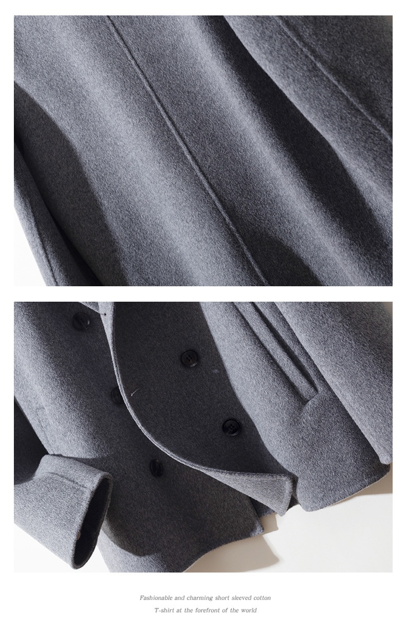 boy Boy Boy Autumn Winter New Men's Double-Breasted Short Double-Sided Wool Coat Business Casual Suit Collar Woolen Jacket_voghion.com