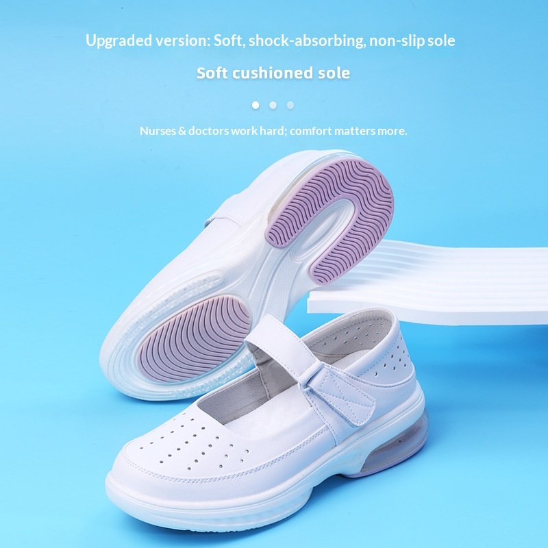 ShoeGlobe Cushion Nurse Shoes für Damen, weiche Sohle, atmungsaktiv, bequem, rutschfest, geruchshemmend, flach, mit Höhenvergrößerung_voghion.com