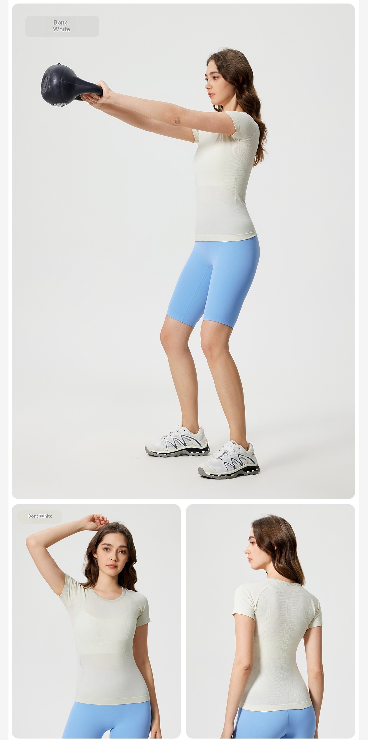 ChicShe Spring Summer New Women's Round Neck Sports T-Shirt Running Fitness Top Slim Fit Breathable Yoga Short Sleeve S2067_voghion.com