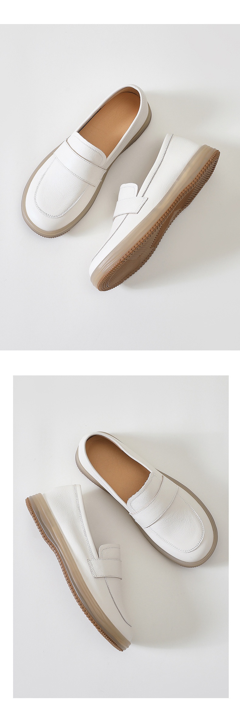 ShoeGlobe Fan Shun 1018-6 Umstandsschuhe zum Hineinschlüpfen, weiche Sohle, bequeme flache Schuhe für Krankenschwestern, weiße Freizeitschuhe für Damen_voghion.com