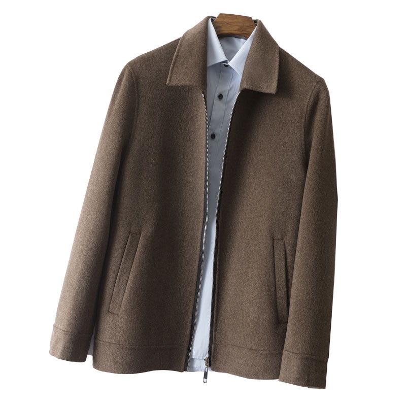 boy Boy Boy 2021 New Winter Coat Men's Turn-Down Collar Short Middle-Aged Double-Sided Wool Jacket_voghion.com