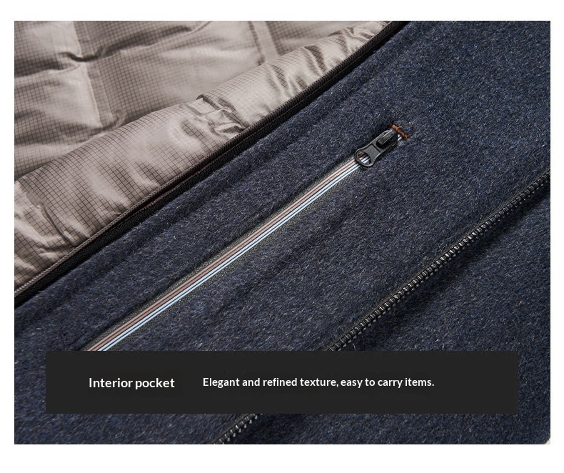 boy Boy Boy Double-Sided Wool For Men, Autumn And Winter Woolen Coat With Detachable Down Liner, Dad's Outfit, Middle-Aged Casual_voghion.com