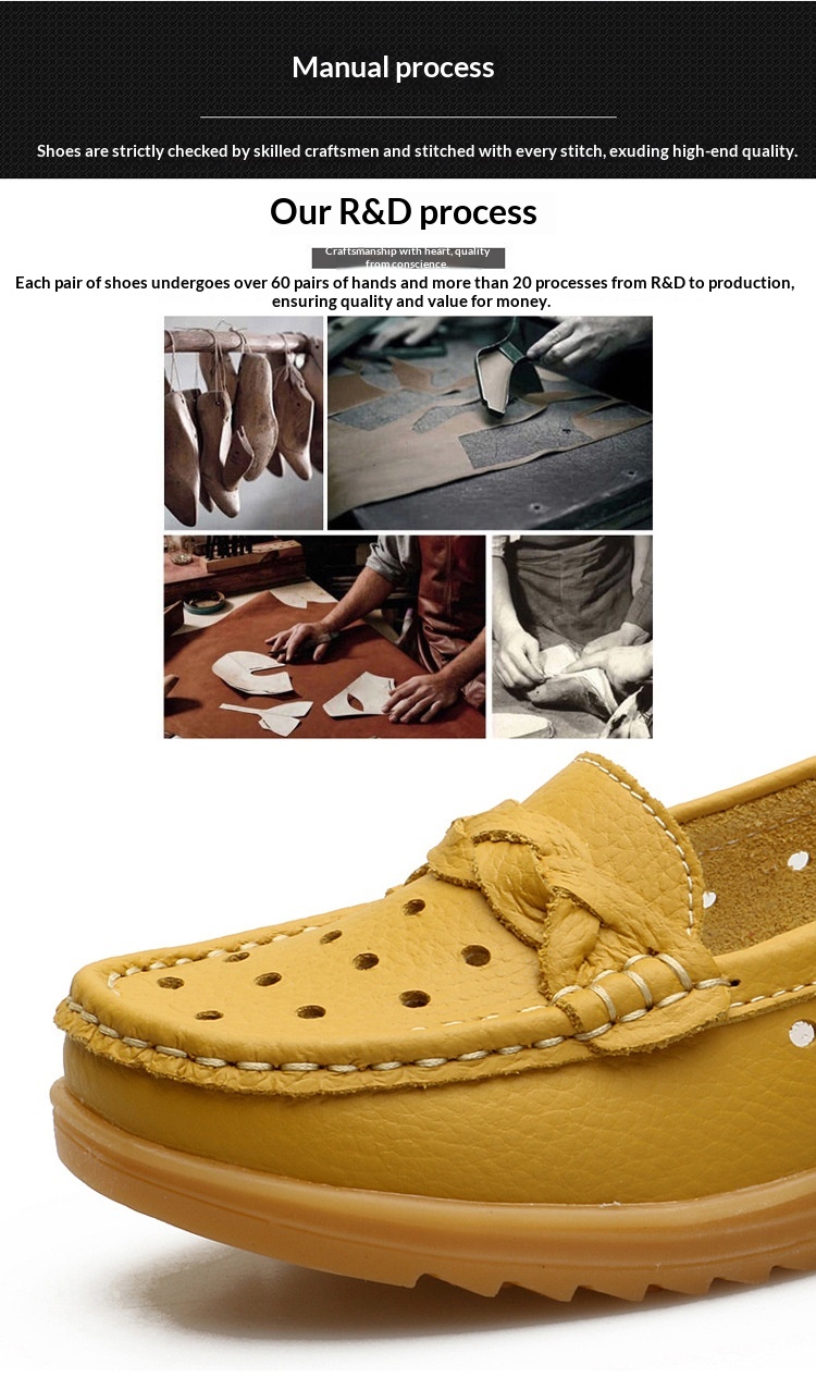 ShoeGlobe Cross-Border Spring Autumn New Cowhide Middle-Aged And Elderly Mom Women's Single Loafers Soft Sole Wedge Nurse Shoes_voghion.com