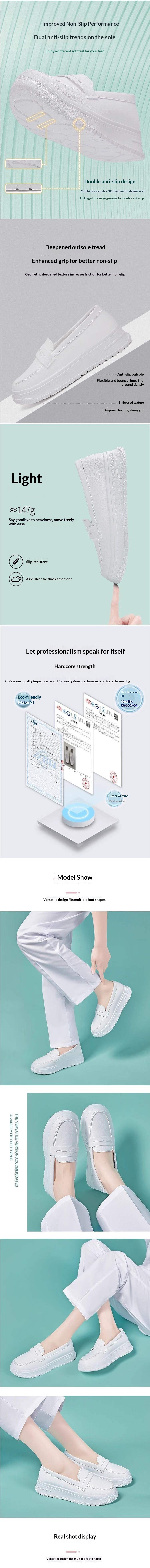 ShoeGlobe Nurse Damenschuhe, weich, atmungsaktiv, dicke Sohle, rutschfest, bequem, zum Hineinschlüpfen, mit Höhenverstärkung, medizinische Schuhe_voghion.com