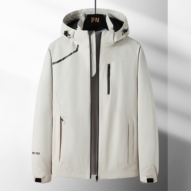 Giacca da uomo, antivento, impermeabile, con strato singolo, in morbida pelle, per alpinismo e sport all'aria aperta, taglie forti_voghion.com