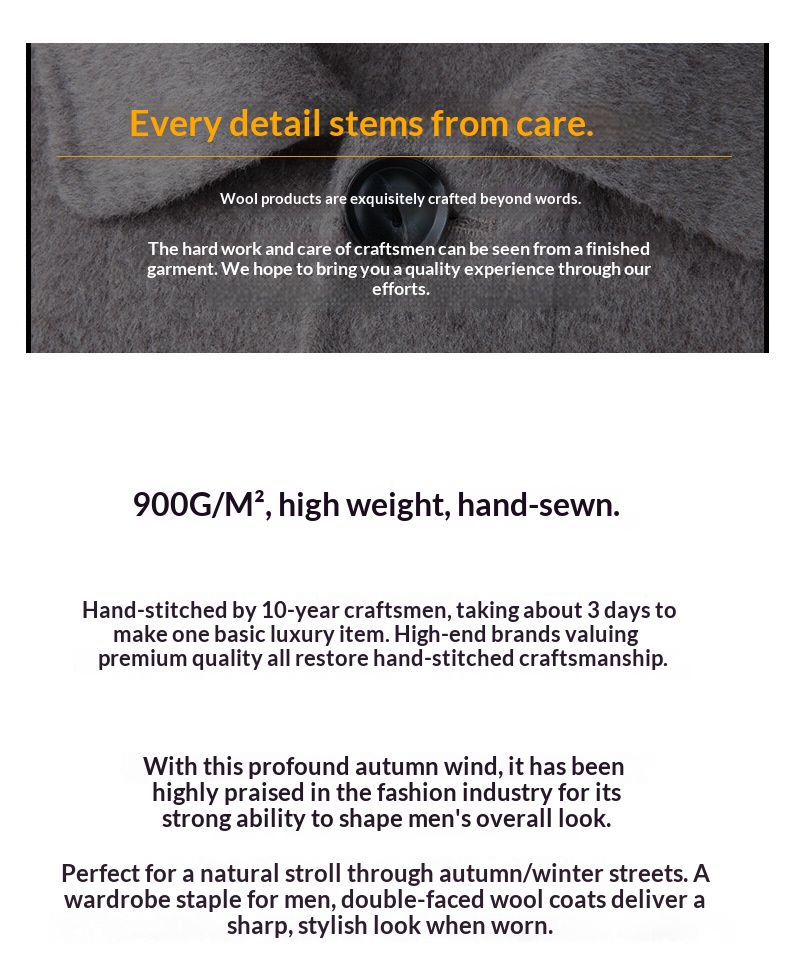 boy Boy Boy Autumn Winter New Pure Men's Loose Double-Sided Woolen Trench Coat Mid-Length Wool Korean Style Casual_voghion.com