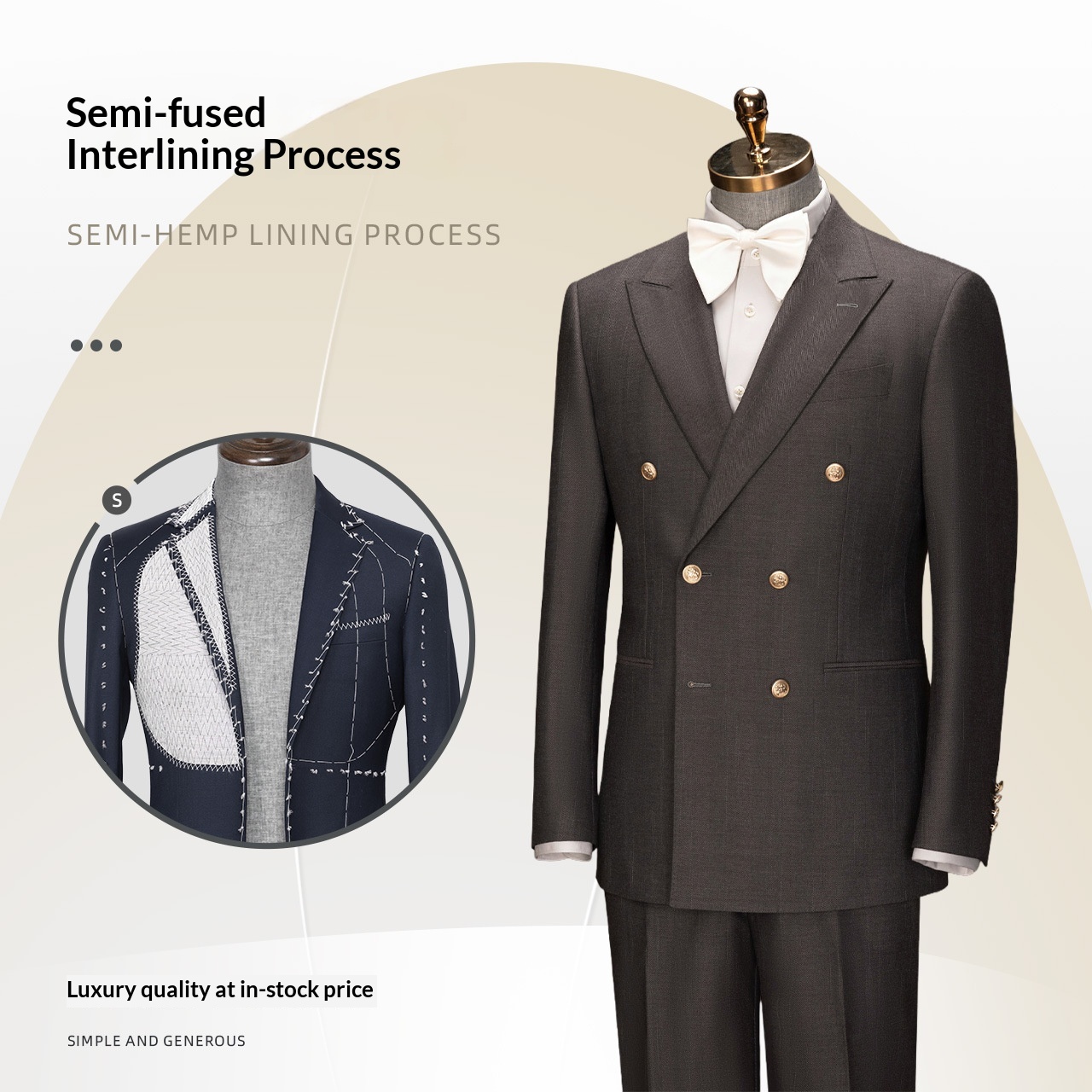 BOY BOY Double-Breasted Men's Performance Host Groom Wedding Tailored Suit Vest Three-Piece Set_voghion.com