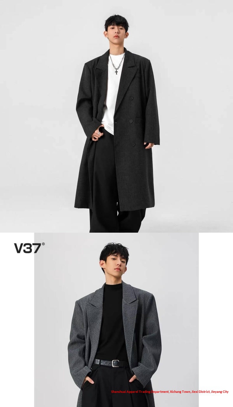 boy Boy Boy 2025 Autumn Winter New Men's Double-Breasted Mid-Length Trench With Shoulder Pads Over-the-Knee Woolen Coat_voghion.com