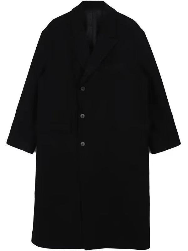 boy Boy Boy Men's Wool Single-Breasted Mid-Length Trench Coat Set For Men Autumn Winter Woolen Jacket_voghion.com