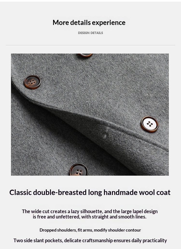 boy Boy Boy Autumn Winter New Men's Wool Coat With Cotton Padding, Thickened Trench Coat, Double-Breasted Long Fashionable Woolen_voghion.com