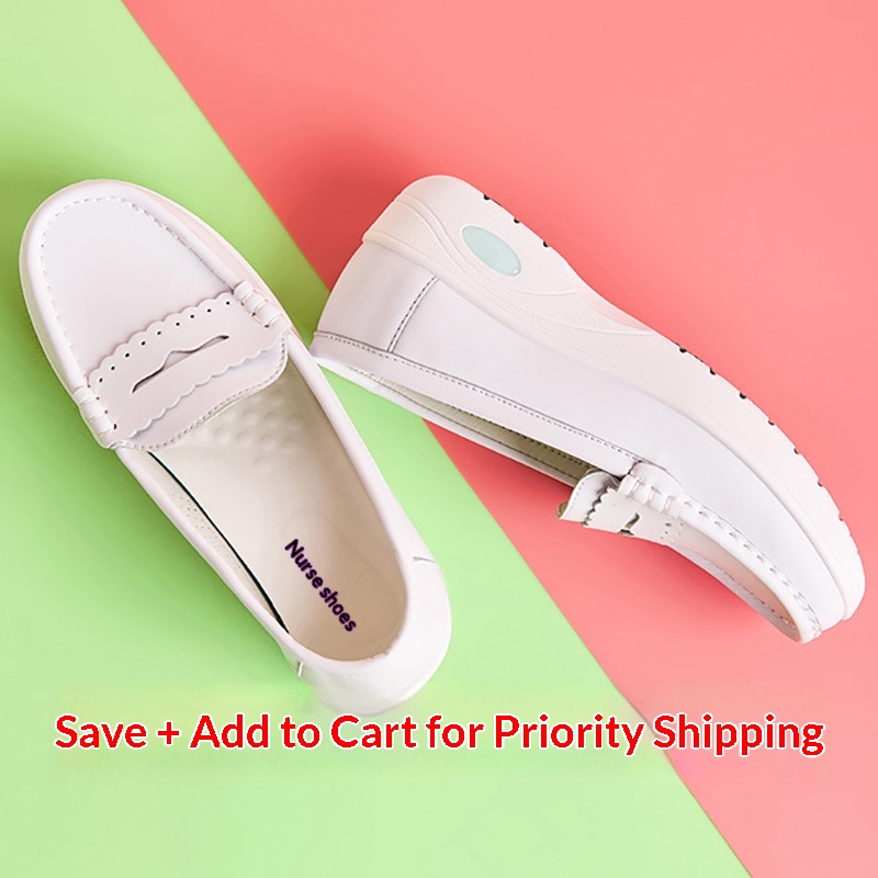 ShoeGlobe Autumn Winter Nurse Women Soft Non-Tiring Thick Sole Height Increasing Single White Non-Slip Medical Special Work Shoes_voghion.com