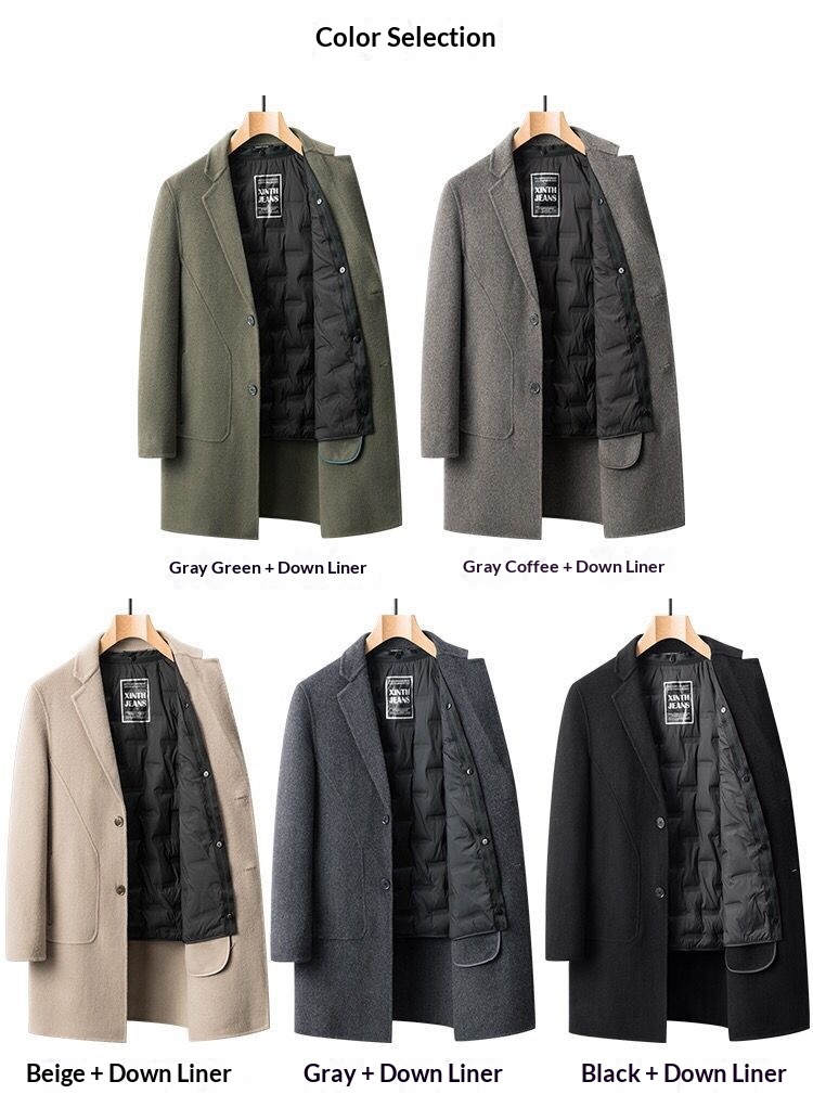 boy Boy Boy Double-Sided Wool Men's Mid-Length Autumn Winter Casual Thickened Suit Woolen Jacket New Style Trench Coat_voghion.com