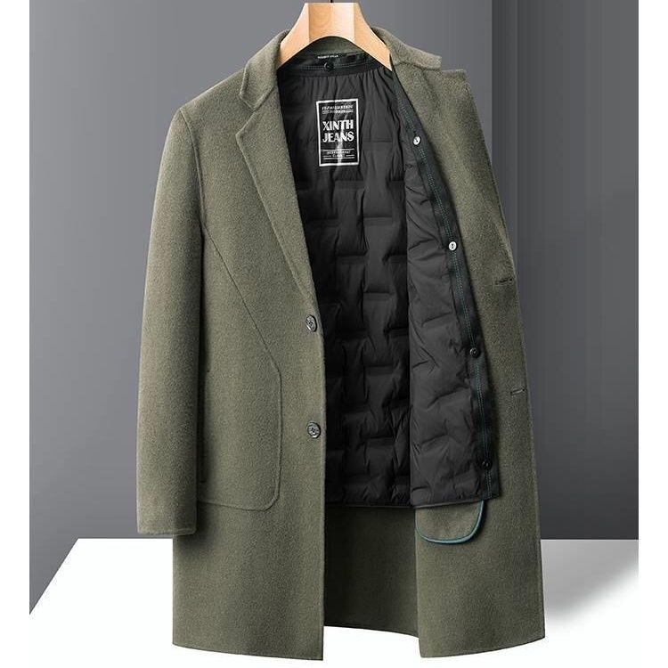 boy Boy Boy Double-Sided Wool Men's Mid-Length Autumn Winter Casual Thickened Suit Woolen Jacket New Style Trench Coat_voghion.com