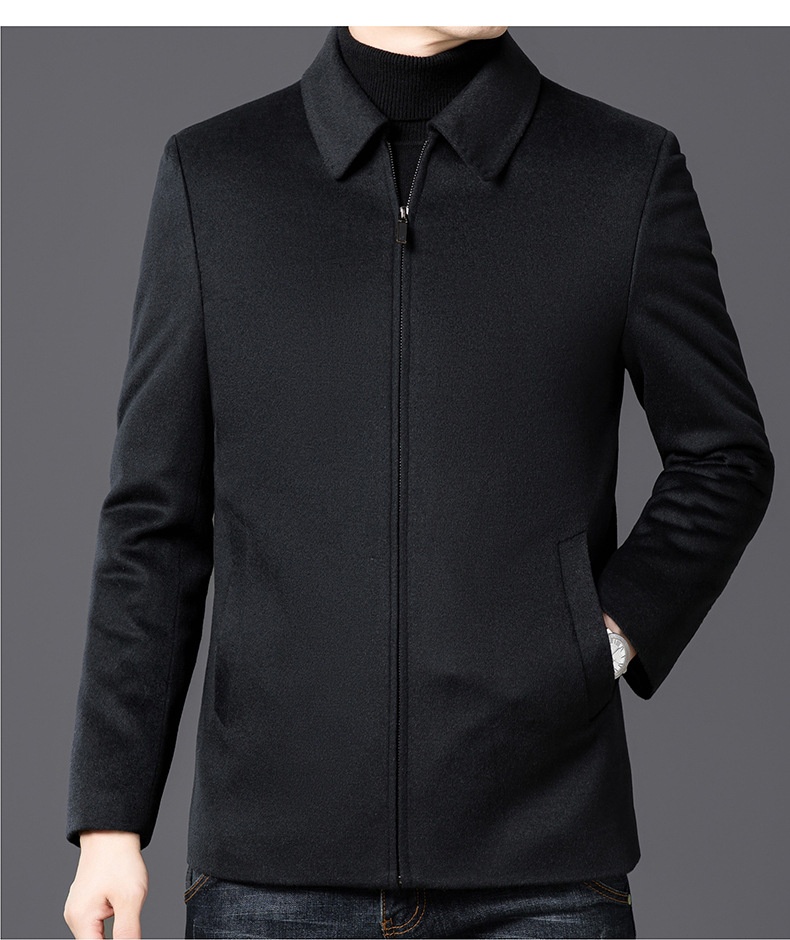boy Boy Boy Authentic Pure Wool Coat Men, Autumn And Winter Warm Goose Down For Middle-aged Dads, Non-iron Men's Woolen Jacket_voghion.com
