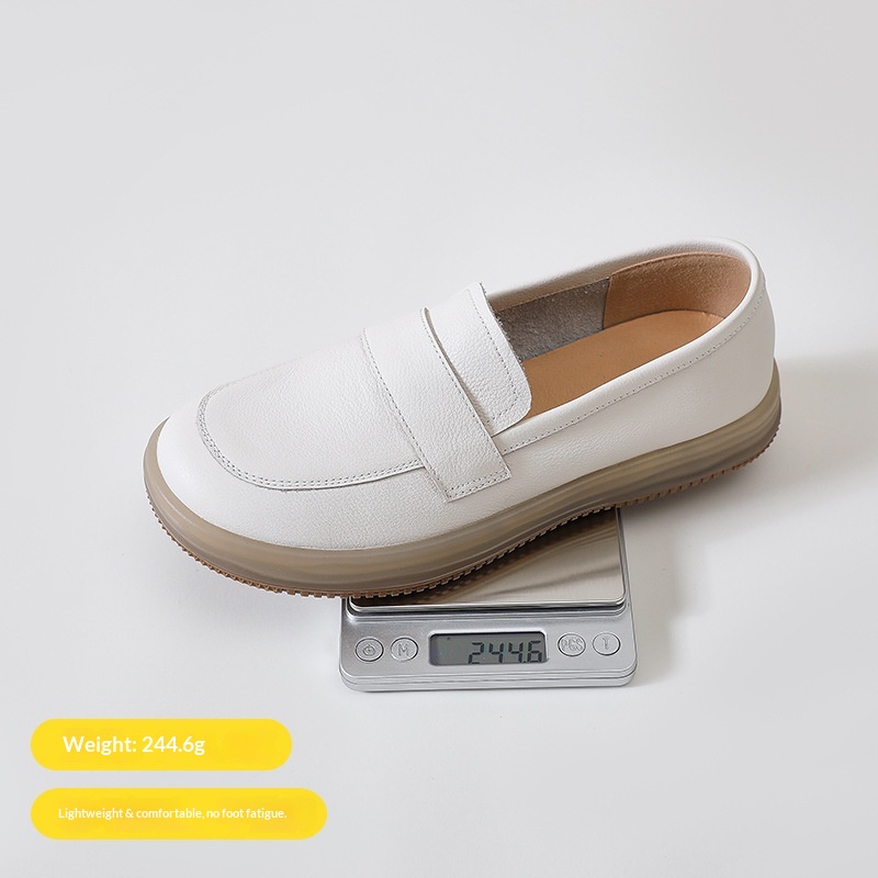 ShoeGlobe Fan Shun 1018-6 Umstandsschuhe zum Hineinschlüpfen, weiche Sohle, bequeme flache Schuhe für Krankenschwestern, weiße Freizeitschuhe für Damen_voghion.com