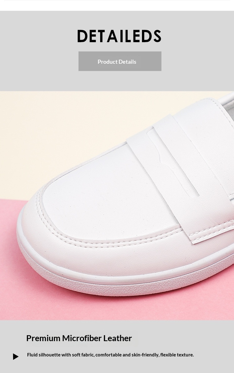 ShoeGlobe Flache Pflegeschuhe für Damen, bequeme, lässige Sommerschuhe mit weicher Sohle, weiß, rutschfest und atmungsaktiv, medizinische Arbeitsschuhe_voghion.com