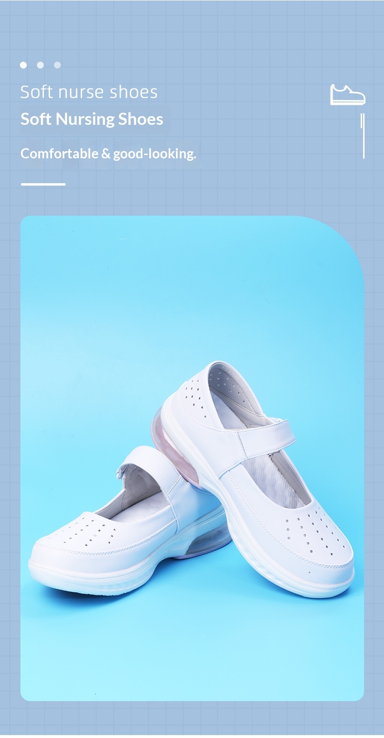 ShoeGlobe Cushion Nurse Shoes für Damen, weiche Sohle, atmungsaktiv, bequem, rutschfest, geruchshemmend, flach, mit Höhenvergrößerung_voghion.com