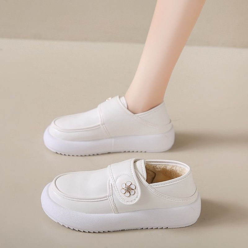 ShoeGlobe Nurse Damenschuhe, Herbst, weich, bequem, langlebig, vielseitig, dicke Sohle, Klettverschluss, leichte Arbeitsschuhe, weiß_voghion.com