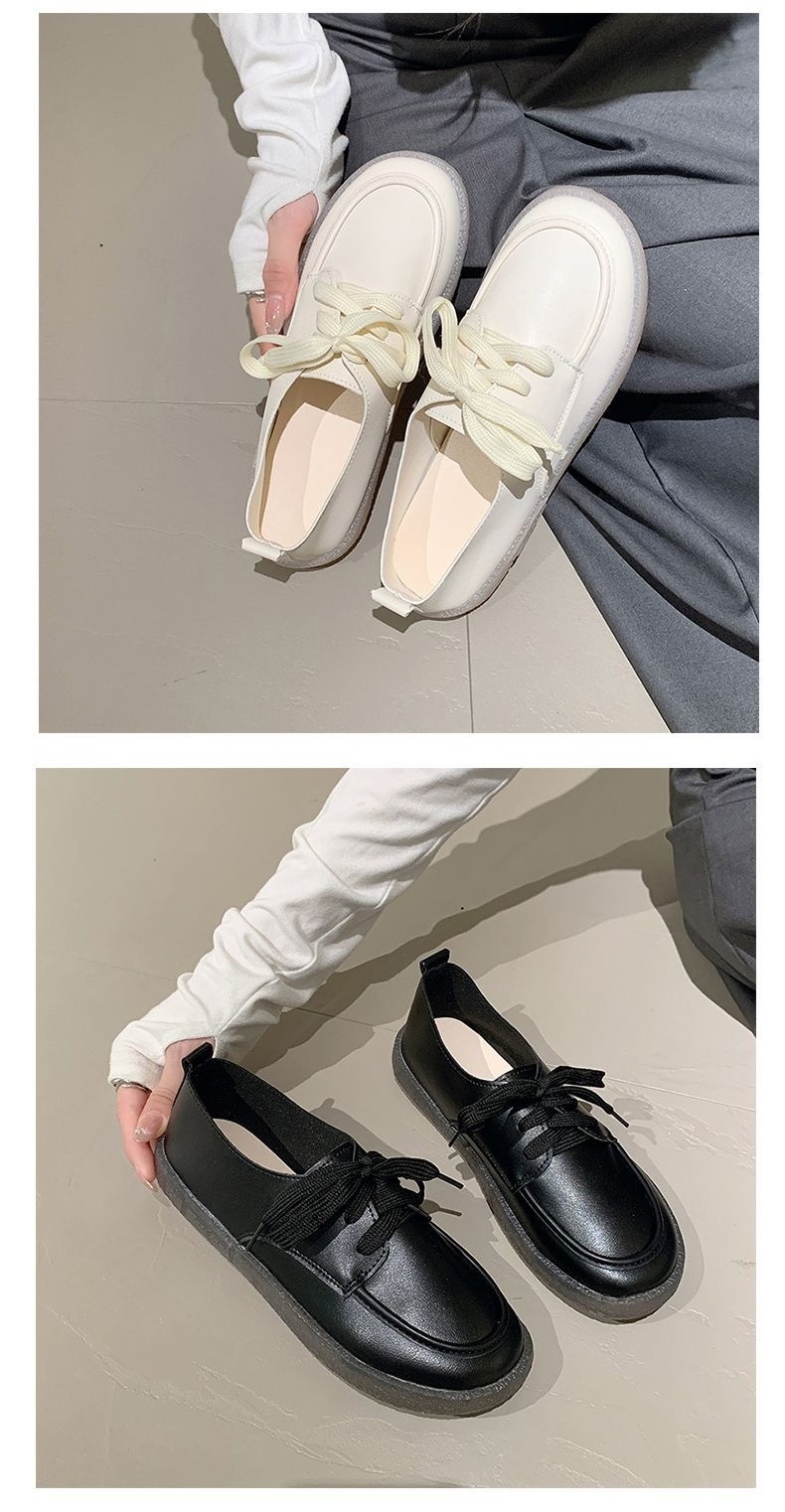 ShoeGlobe Damen-Lederschuhe mit weicher Sohle, klein, Frühjahr/Herbst 2025, flach, rutschfest, weiß, bequem, für Arbeit, Pflege, Einzelschuhe_voghion.com