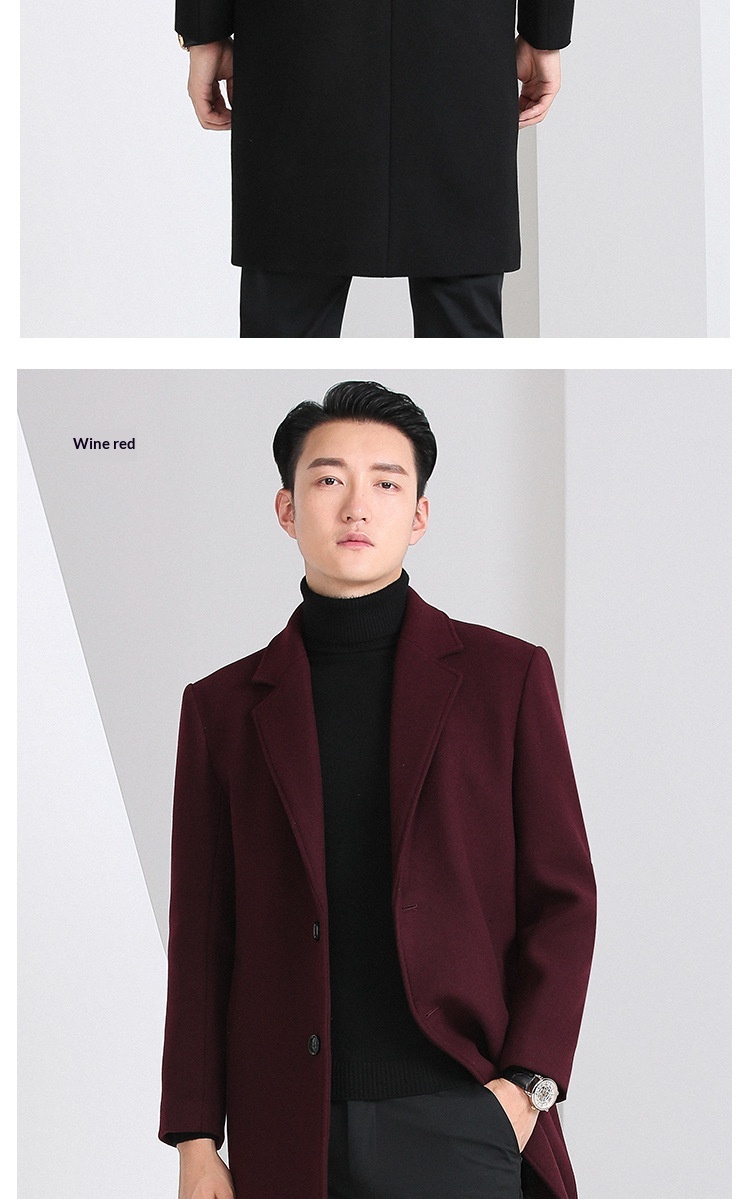 boy Boy Boy Autumn Winter New Men's Slim Fit Youth Korean Style Mid-Length Wool Coat For Men_voghion.com