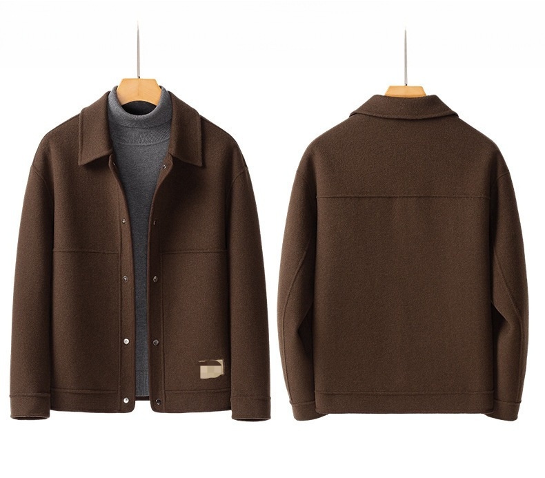 boy Boy Boy Cross-Border Winter Coat Men's Double-Sided Cashmere-Free Short Lapel Casual Woolen Jacket_voghion.com