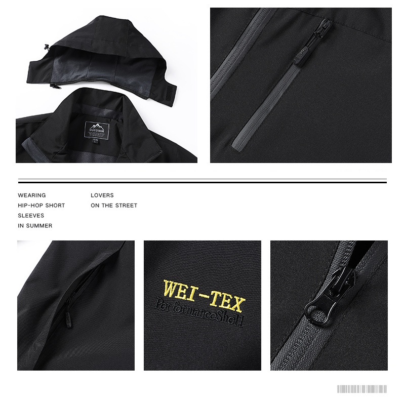 Giacca da uomo, antivento, impermeabile, con strato singolo, in morbida pelle, per alpinismo e sport all'aria aperta, taglie forti_voghion.com