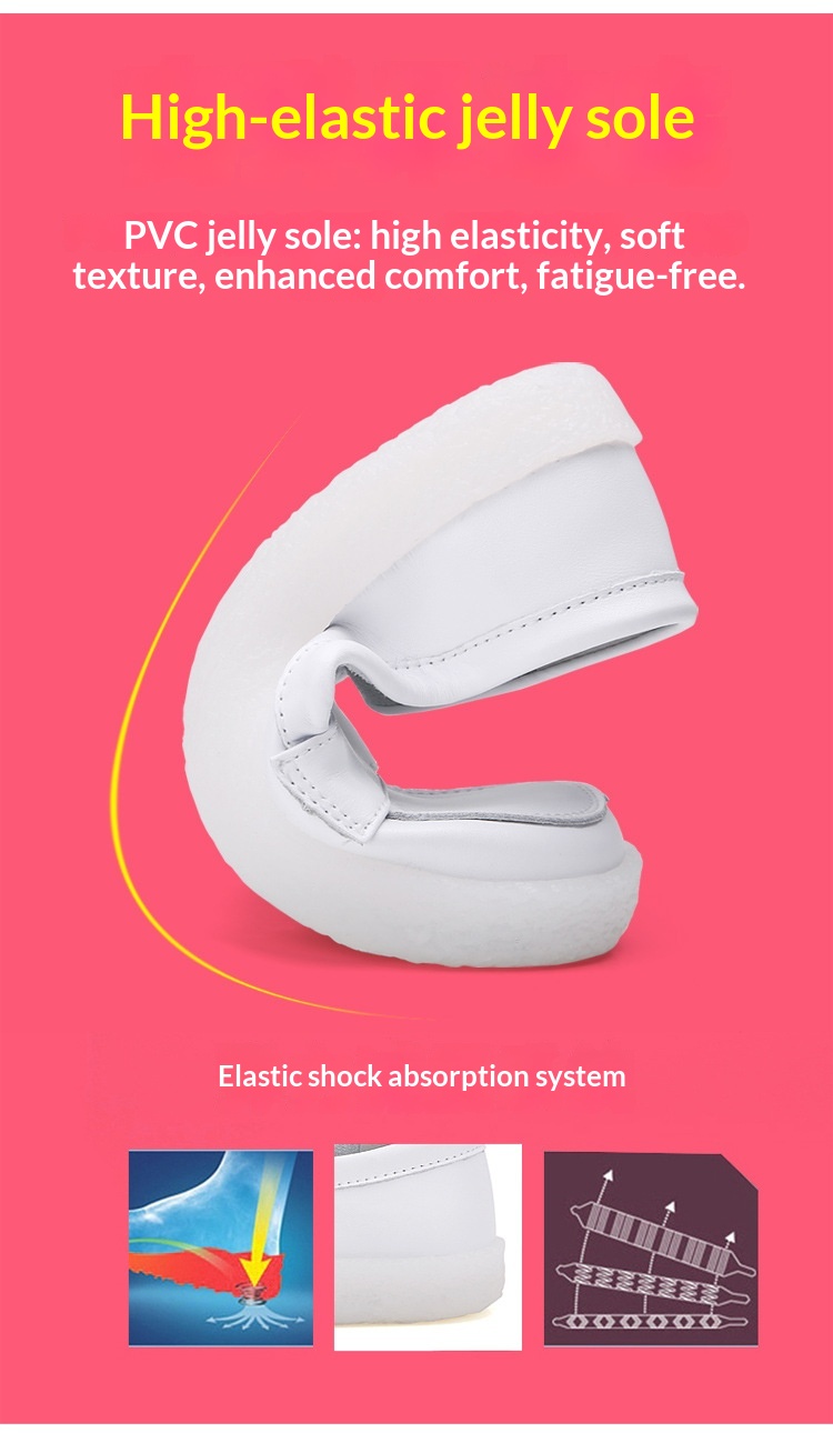 ShoeGlobe Nurse Echtleder, weiche Sohle, atmungsaktiv, ermüdungsfrei, flach, rutschfest, geruchshemmend, weiß, für den medizinischen Bereich_voghion.com