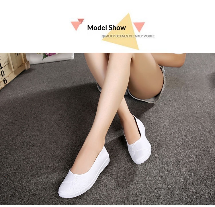 ShoeGlobe Damen-Slipper „Nurse“ aus altem Pekinger Stoff mit weicher Sohle, atmungsaktiv und ermüdungsfrei, weiß/schwarz._voghion.com