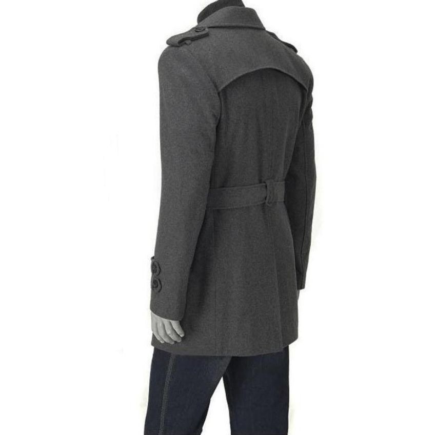 boy Boy Boy Foreign Trade New Autumn Winter Men's Korean Style Fashionable Trench With Epaulet Mid-Length Double-Breasted Wool Coat_voghion.com