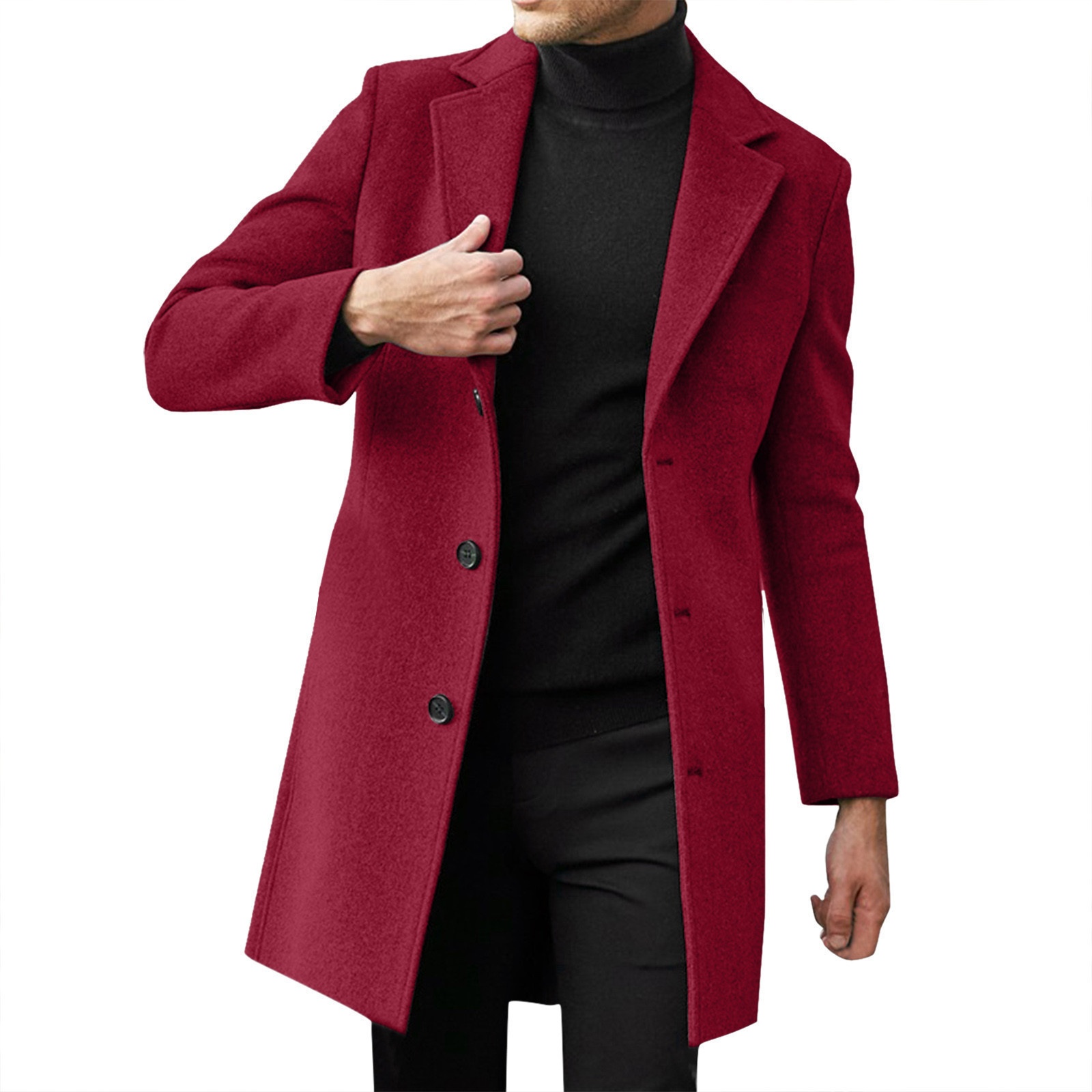 boy Boy Boy 2025 Cross-Border New Men's British Style Mid-Length Wool Autumn Winter Material Jacket Woolen Trench Coat_voghion.com