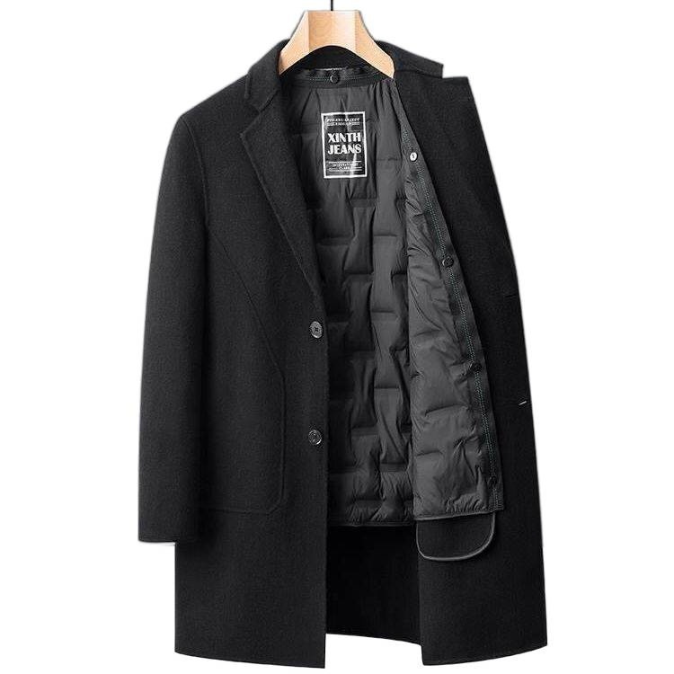 boy Boy Boy Double-Sided Wool Men's Mid-Length Autumn Winter Casual Thickened Suit Woolen Jacket New Style Trench Coat_voghion.com