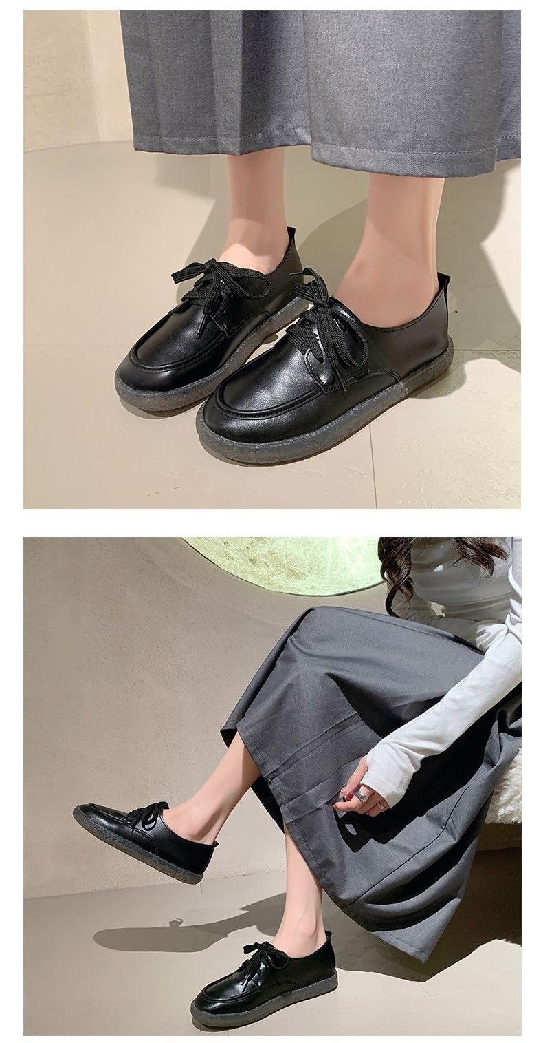 ShoeGlobe Damen-Lederschuhe mit weicher Sohle, klein, Frühjahr/Herbst 2025, flach, rutschfest, weiß, bequem, für Arbeit, Pflege, Einzelschuhe_voghion.com