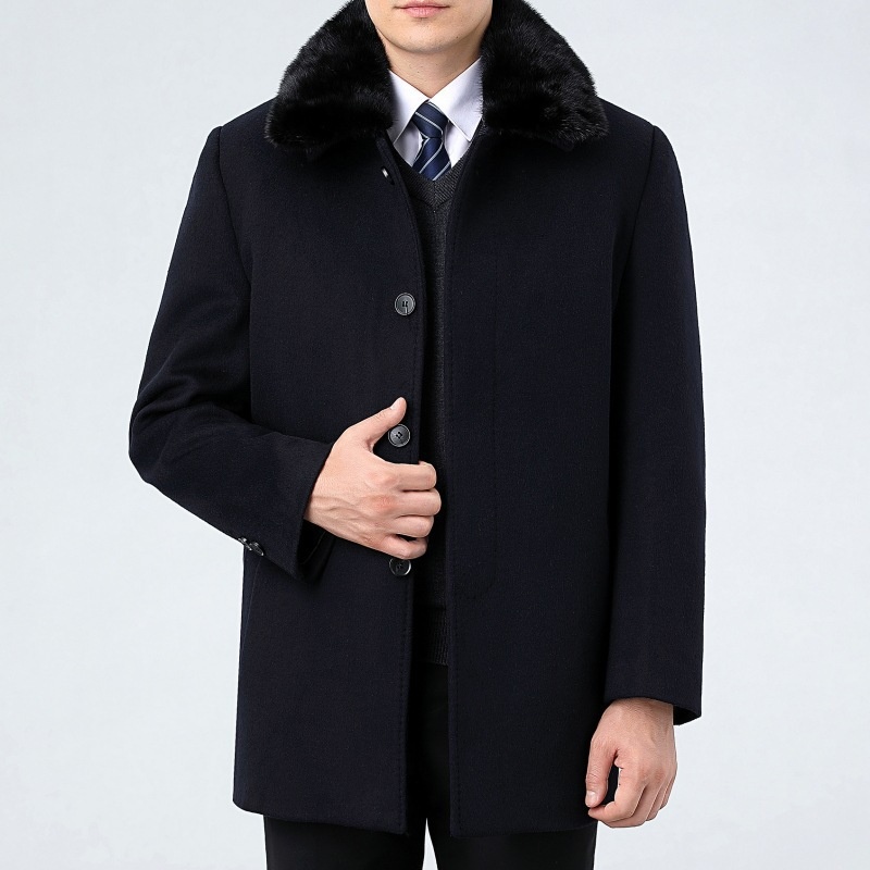 boy Boy Boy Winter Down Liner Cashmere Mid-Length Middle-aged Men Dad Wear Warm Fur Collar Woolen Coat_voghion.com