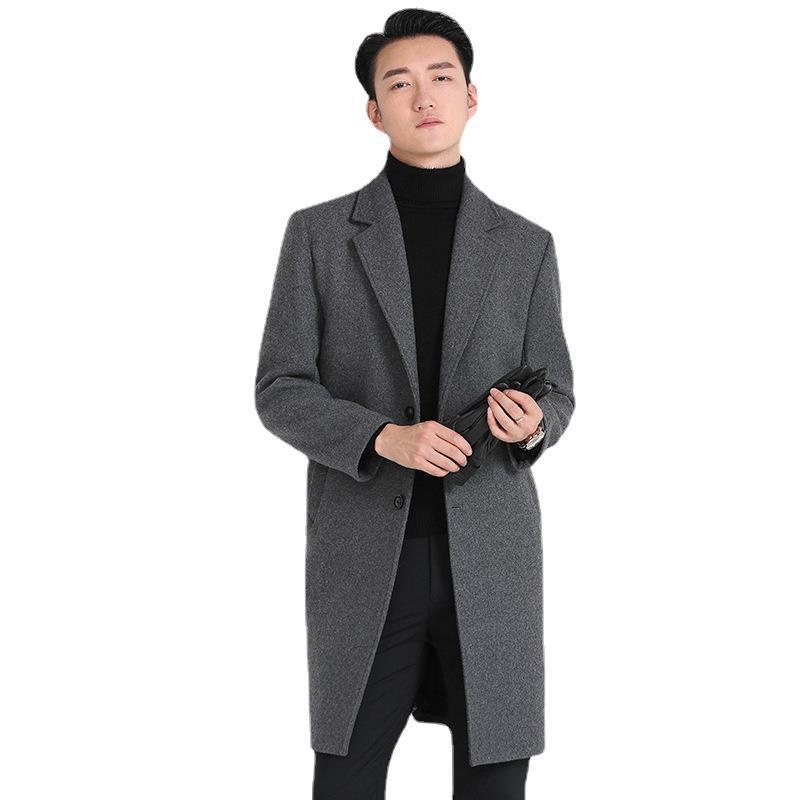 boy Boy Boy Autumn Winter New Men's Slim Fit Youth Korean Style Mid-Length Wool Coat For Men_voghion.com