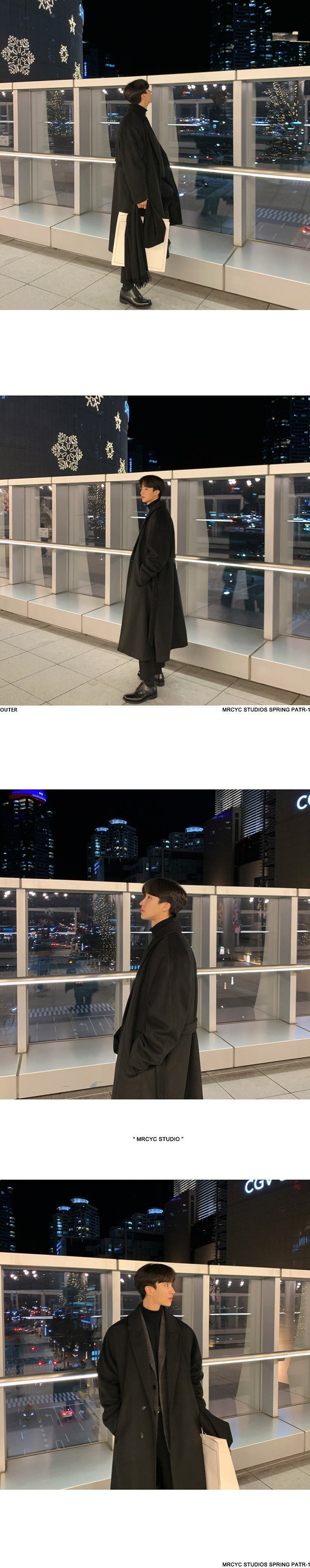 boy Boy Boy Winter Wool Korean Version Fashion Turn-Down Collar Thickened Woolen Jacket Men's Mid-Length Trench Coat_voghion.com