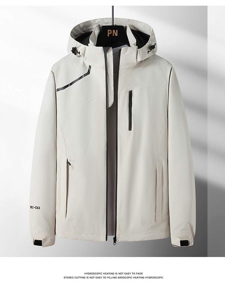 Giacca da uomo, antivento, impermeabile, con strato singolo, in morbida pelle, per alpinismo e sport all'aria aperta, taglie forti_voghion.com