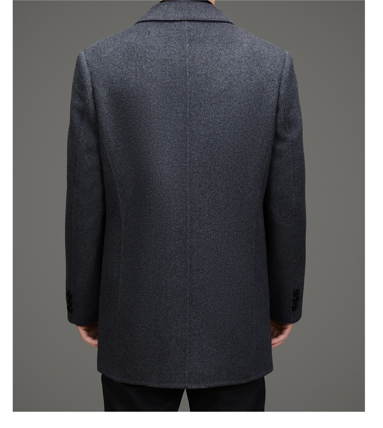 Herren-Herbst-Winter-Anzug, hochwertiger, fleecegefütterter Wollmantel, mittellange Jacke_voghion.com