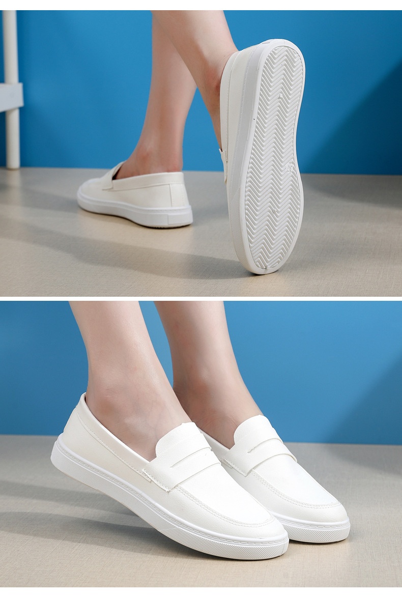 ShoeGlobe Damen-Pflegeschuhe für Frühling/Sommer mit weicher Sohle, bequem, rutschfest, flach, weiß._voghion.com