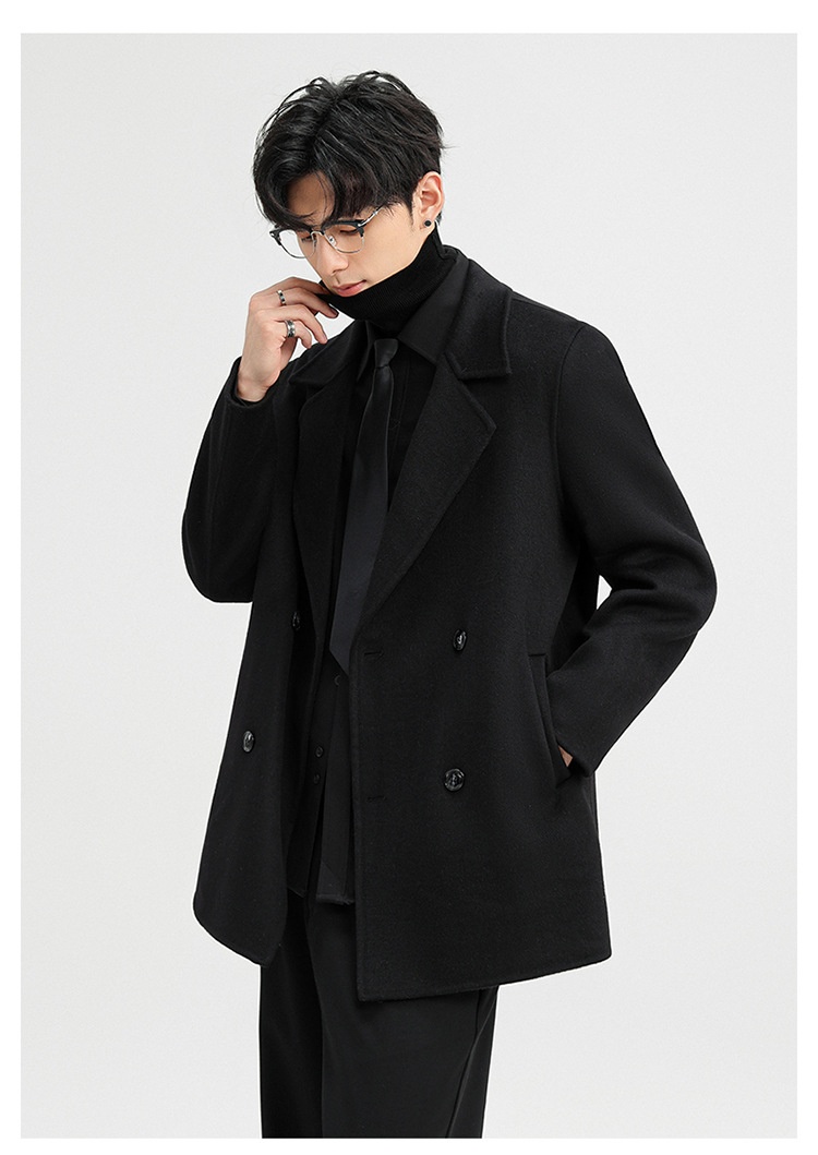boy Boy Boy 2025 Autumn Winter Double-Sided Wool Men's Jacket New High-End Casual Short Coat Double-Breasted Down Liner_voghion.com