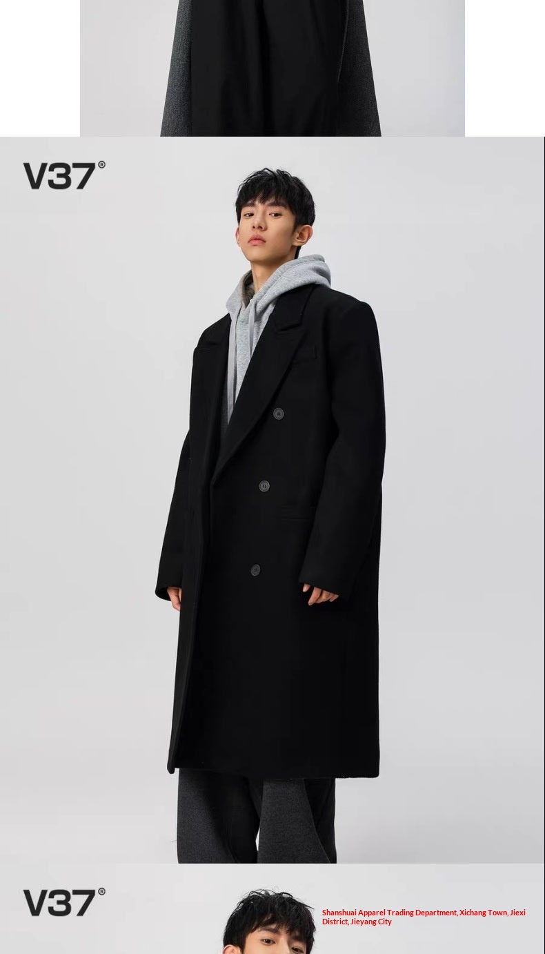 boy Boy Boy 2025 Autumn Winter New Men's Double-Breasted Mid-Length Trench With Shoulder Pads Over-the-Knee Woolen Coat_voghion.com