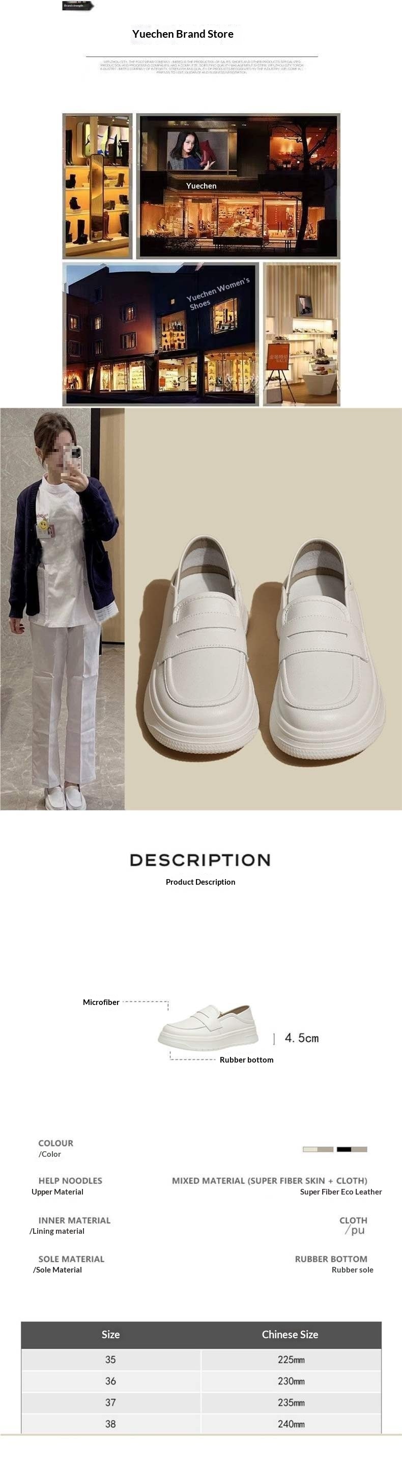 ShoeGlobe Yuechen Nurse For Women, Soft Sole, Breathable, Odor-Resistant, Non-Slip, Slip-On Flat Shoes, Medical White Shoes_voghion.com